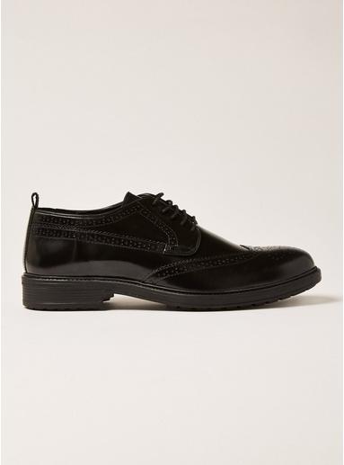Topman Mens Black Hi Shine Leather Baron Brogues