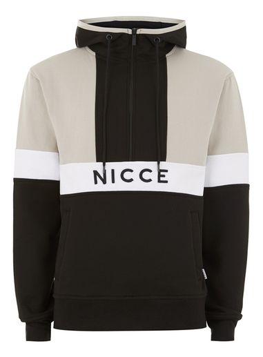 Topman Mens Nicce Black Panelled Hoodie
