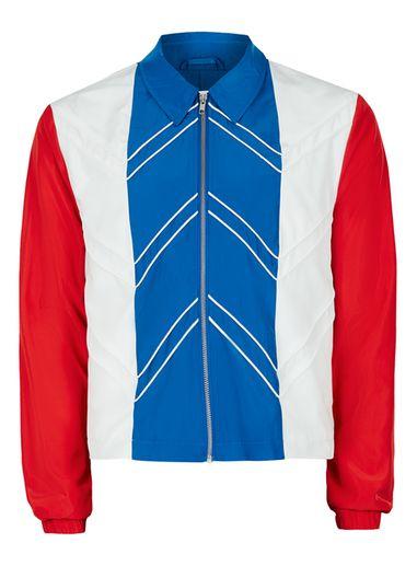 Topman Mens Multi Topman Design Red, White And Blue Harrington Jacket