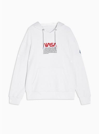 Topman Mens White Nasa Hoodie