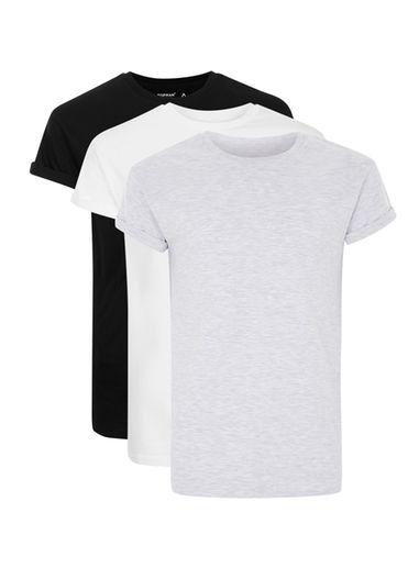 Topman Mens Multi Assorted Color Marl Muscle Fit T-shirt 3 Pack*