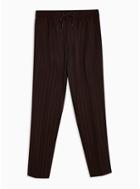 Topman Mens Red Striped Skinny Cropped Trousers