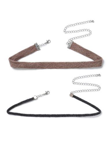 Topman Mens Brown And Grey Fabric Choker 2 Pack*
