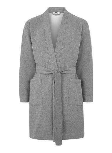 Topman Mens Mid Grey Gray Jersey Dressing Gown