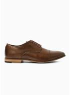 Topman Mens Brown Leather 'matta' Toecap Shoes
