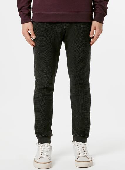 Topman Mens Black Acid Wash Waffle Skinny Joggers
