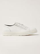 Topman Mens White Leather Crew Zip Shoes