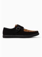 Topman Mens Multi Black Leopard Regan Monk Shoes