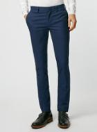 Topman Mens Blue Textured Ultra Skinny Fit Suit Pants