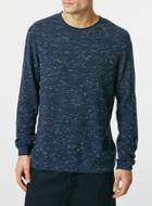 Topman Mens Blue Navy Spacedye Viscose Bagel Sweater