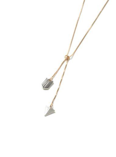 Topman Mens Gold Look Arrow Pendant Y Shaped Necklace*