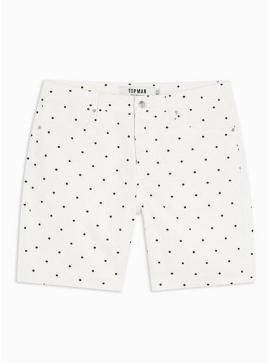 Topman Mens White Polka Dot Shorts