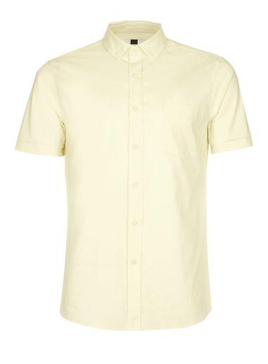 Topman Mens Yellow Muscle Fit Oxford Shirt