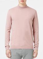 Topman Mens Pink Mini Roll Neck Sweater