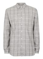 Topman Mens Selected Homme Grey And Black Check Cotton Shirt