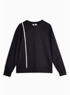 Topman Mens Topman Premium Navy Line Print Boxy Sweatshirt