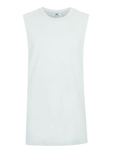 Topman Mens Light Blue Drop Shoulder Oversized Tank Top