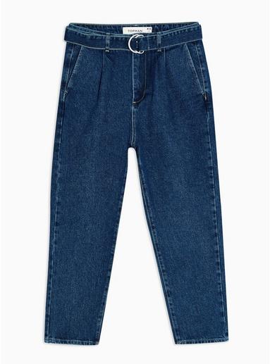 Topman Mens Blue Indigo Belted Chinos