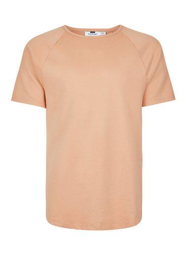 Topman Mens Brown Tan Waffle Textured Raglan T-shirt