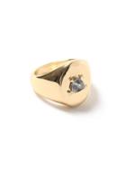 Topman Mens Gold Look Crystal Inlay Oval Ring*