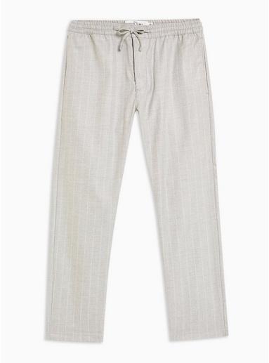 Topman Mens Grey Stripe Trousers