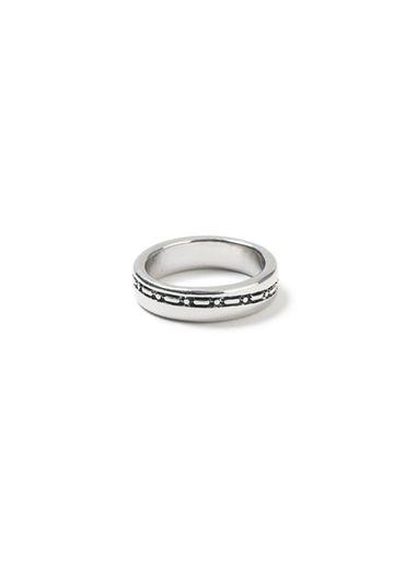 Topman Mens Silver Inlay Ring*