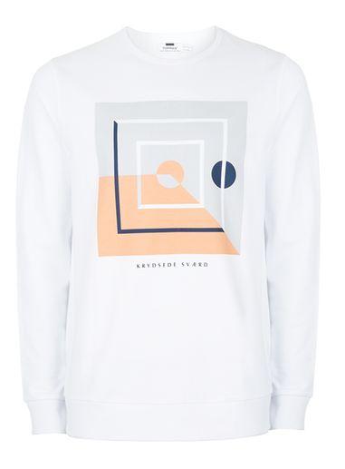 Topman Mens White Malmo Print Sweatshirt