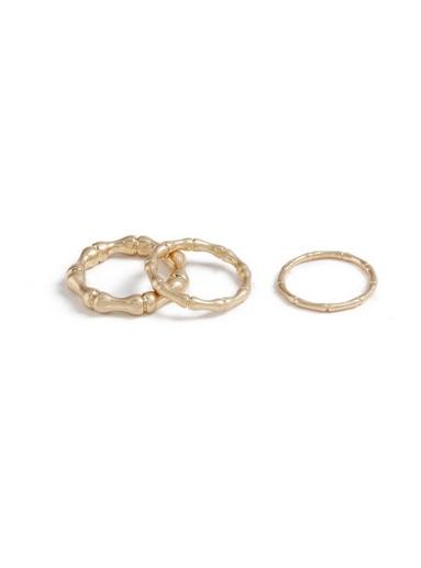 Topman Mens Gold Bamboo Ring Pack*