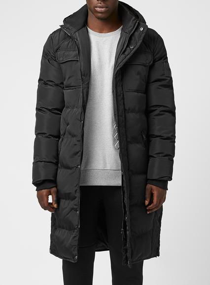 Topman Mens N1sq Longline Black Puffa Jacket*