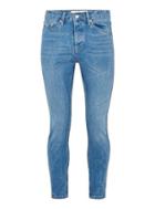 Topman Mens Blue Stretch Tapered Jeans