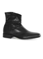 Topman Mens Union Black Leather Zip Boots