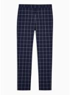Topman Mens Navy Windowpane Check Skinny Fit Suit Trousers