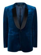 Topman Mens Green Charlie Casely-hayford X Topman Teal Skinny Velvet Blazer