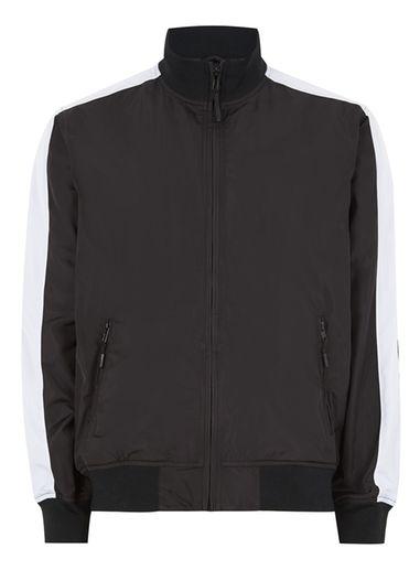 Topman Mens White Black Track Jacket