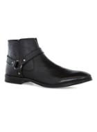 Topman Mens Black Callay Leather Harness Boots