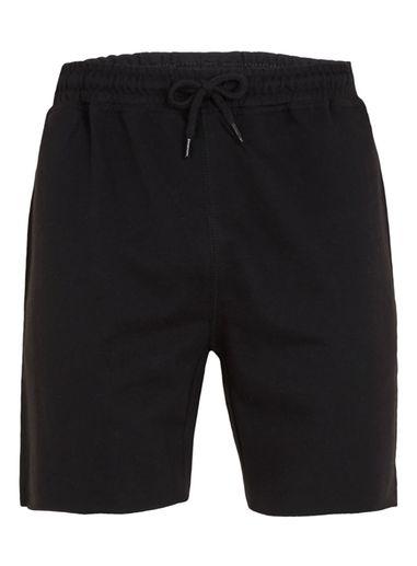 Topman Mens Black Raw Edge Jersey Shorts