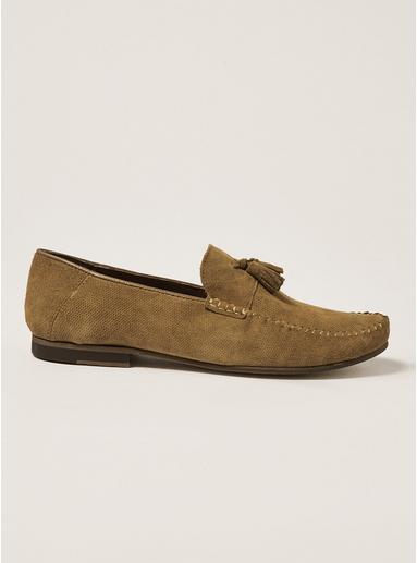 Topman Mens Brown Tan Suede Kensall 2 Tassel Loafers