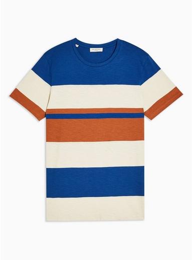 Selected Homme Mens Selected Homme Blue Stripe Organic Cotton T-shirt