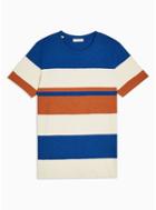 Selected Homme Mens Selected Homme Blue Stripe Organic Cotton T-shirt