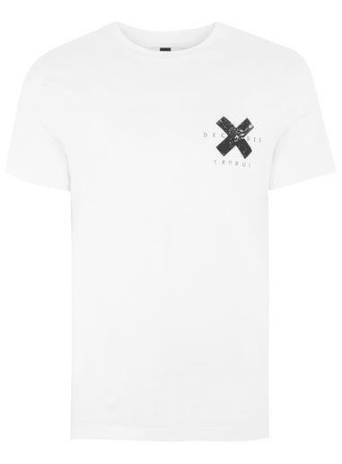 Topman Mens White Slim Fit Decades Print T-shirt