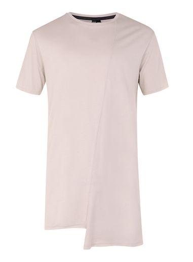 Topman Mens Aaa Pink Split Asymmetric Hem T-shirt