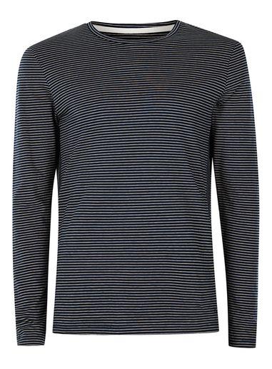 Topman Mens Blue Selected Homme Navy And White Stripe Long Sleeve T-shirt
