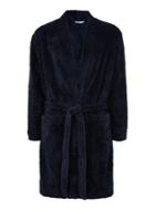 Topman Mens Navy Faux Fur Dressing Gown