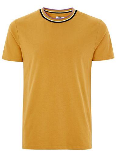 Topman Mens Yellow Mustard Smart Ringer T-shirt