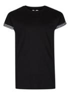 Topman Mens Black And Gingham Roller T-shirt