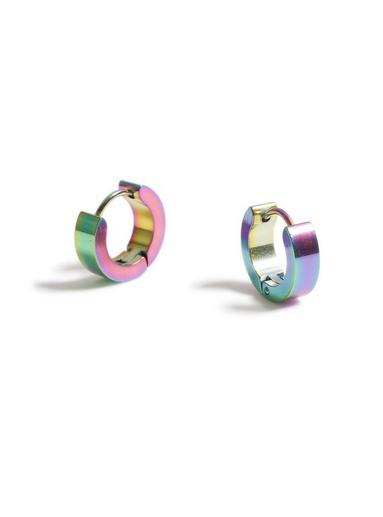 Topman Mens Multi Petrol Hoop Earrings