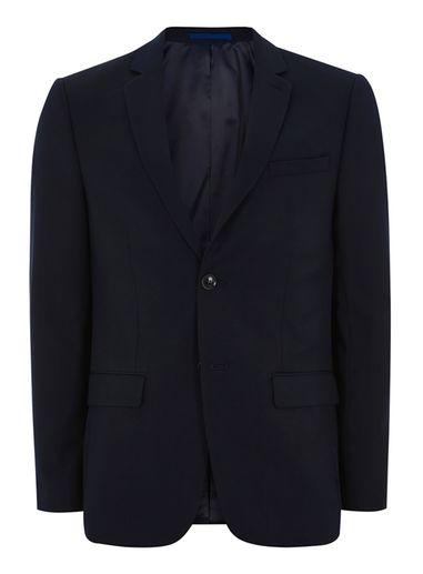Topman Mens Navy Textured Slim Fit Suit Jacket