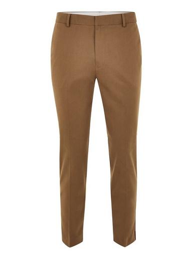 Topman Mens Brown Camel Skinny Pants With Side Taping