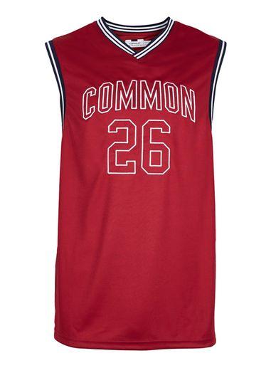 Topman Mens Red Burgundy Basketball Tank Vest