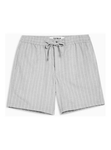 Topman Mens Light Grey Stripe Pull On Shorts